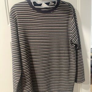 Striped Men's Shirt - Black and White